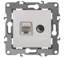 Розетка комбинированная RJ45+TV ЭРА 12 12-3110-01 Б0027441