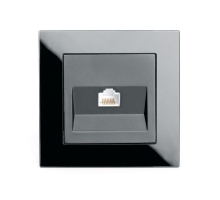 Розетка компьютерная RJ-45 Stekker Катрин черный GLS00-7007-05 39510