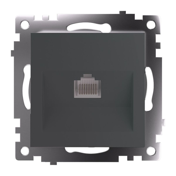 Розетка компьютерная RJ-45 Stekker Катрин графит GLS00-7107-06 49418