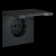 Накладка для розетки с заземлением защитными шторками и крышкой S70 (графит) Voltum VLS000807