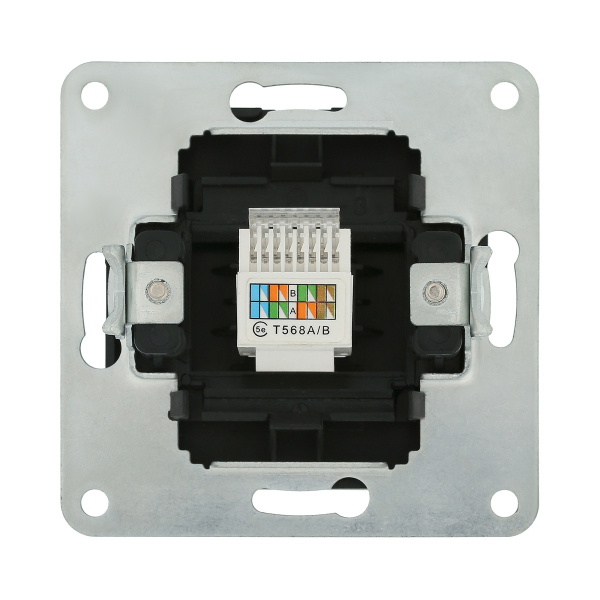 Розетка LK Studio компьютерная RJ-45 кат. 5е с накладкой (черный бархат) LK80 846108-1