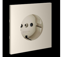 Накладка для розетки с заземлением и защитными шторками S70 (кашемир) Voltum VLS000703