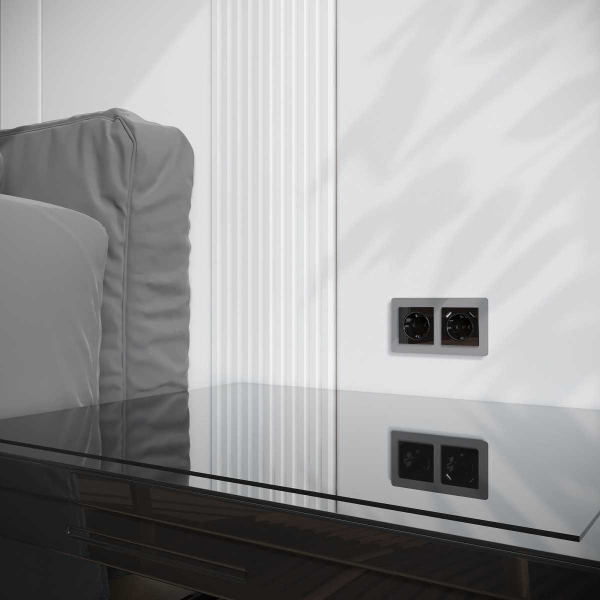 Накладка для розетки USB Werkel черный акрил W1179548 14690389197786