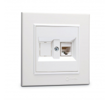 Розетка Makel компютерная CAT5 + гнездо СП Karea IP20 бел. 56001035