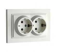 Розетка 2К+З двойная Mono Electric Despina 16A 250V винтовое подключение белый 102-190004-120
