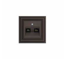 Розетка RJ45/RJ11 Liregus Retro коричневый омбре 29-037