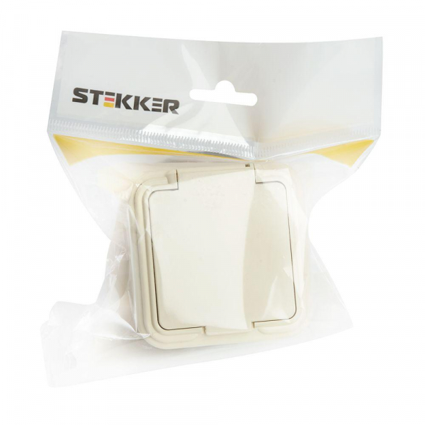 Розетка 2P+PE Stekker Брест с крышкой слоновая кость PST16-21-44 49058 Розетка 2P+PE Stekker Брест с крышкой слоновая кость PST16-21-44 49058