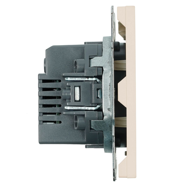 Розетка 2-местная USB + Type C (механизм), Stekker, 250В, 20W Эмили, RST10-5115-08, кашемир, soft touch 49905