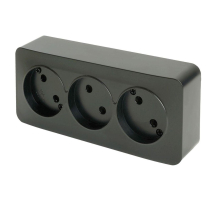 Розетка тройная 2P Stekker София черный матовый MST10-13-05 49500