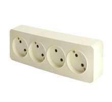 Розетка четырехместная 2P Stekker София слоновая кость MST10-14-04 49503