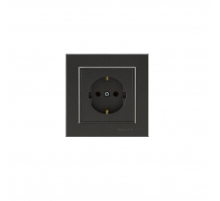 Розетка Makel 1-м СП Karea 16А IP20 с/з дым. металлик 56050028