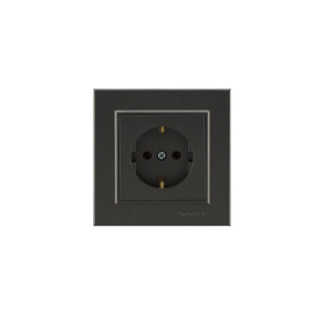 Розетка Makel 1-м СП Karea 16А IP20 с/з дым. металлик 56050028