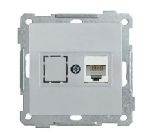 Розетка телефонная RJ11 Mono Electric Despina/ Larissa 3 кат серебро 500-002125-124