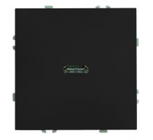 Розетка HDMI 2.0 Type A (механизм), серия Эмили, STEKKER, RST00-5118-05, черный уголь, soft touch 50171
