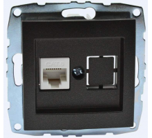 Розетка компьютерная RJ45 Mono Electric Despina/ Larissa 6 кат графит 500-002005-125