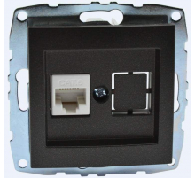 Розетка компьютерная RJ45 Mono Electric Despina/ Larissa 6 кат графит 500-002005-125