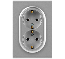 Розетка ЭРА Arktik 16-2104-03 двойная с заземлением 2X2P+E Schuko 16А-250В алюминий Б0070446