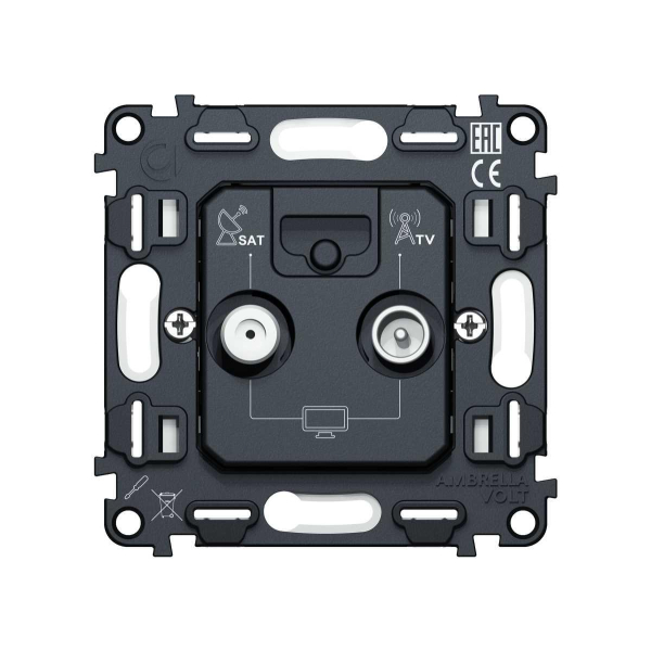 Механизм розетки TV оконечной + SAT 5-862MHz 3.5dB/950-2150MHz 3.5dB AMBRELLA VOLT VM VM217