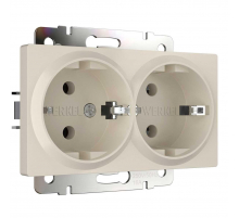 Розетка двойная с заземлением Werkel айвори матовый W1172062 4690389192142