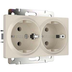 Розетка двойная с заземлением Werkel айвори матовый W1172062 4690389192142