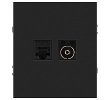 Розетка ЭРА Arktik 16-3110-05 комбинированная RJ45+TV антрацит Б0070498