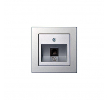 Розетка RJ11 Liregus Epsilon серебро 28-1851
