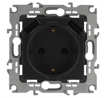 Розетка ЭРА Intro Solo Schuko P+E 16A 250V со шторками 2хUSB антрацит 12-4109-05 Б0047844