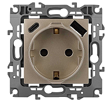 Розетка ЭРА Серия 12 12-4108-04 2P+E 16A-250В со шторками с USB type-A+C 5В-3А шампань Б0067727