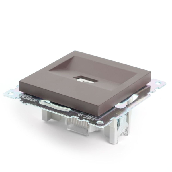 Розетка компьютерная RJ-45 Stekker Катрин шоколад GLS00-7107-04 49023