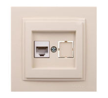 Розетка компьютерная RJ45 Mono Electric Despina 6 кат крем 102-170005-125