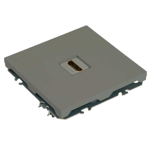 Розетка HDMI 2.0 Type A (механизм), серия Эмили, STEKKER, RST00-5118-10, платиново-серый, soft touch 50170