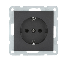 Розетка LK Studio с з/к, со шторками (черный бархат) LK60 863208-1