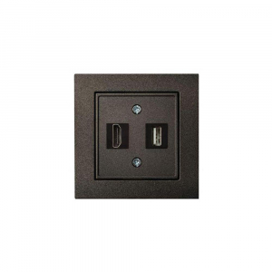 Розетка HDMI/USB Liregus Epsilon антрацит 28-1131
