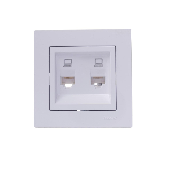 Розетка 2-ая компьютерная Lezard Vesna белая 742-0288-141 Розетка 2-ая компьютерная Lezard Vesna белая 742-0288-141
