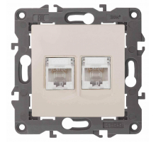 Розетка информационная 2XRJ45 ЭРА Elegance 14-3108-02 Б0034309
