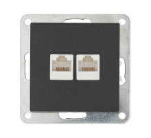 Розетка LK Studio компьютерная 2хRJ-45 кат. 5е с накладкой (черный бархат) LK80 846208-1