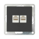 Розетка LK Studio компьютерная 2хRJ-45 кат. 5е с накладкой (черный бархат) LK80 846208-1