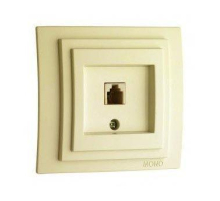Розетка телефонная RJ11 Mono Electric Larissa 3 кат крем 103-171705-124