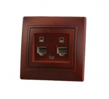 Розетка 2-ая компьютерная Lezard Mira вишня 701-0601-141