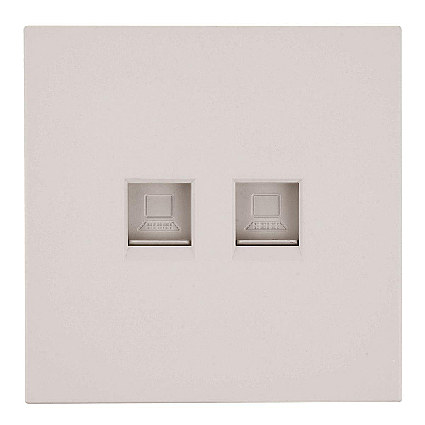 Розетка компьютерная 2-местная RJ-45 (механизм) Stekker Мия RST00-3111-08 пудровый жемчуг 50481