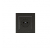 Розетка Makel 1-м СП Karea 10А IP20 б/з дым. металлик 56050022