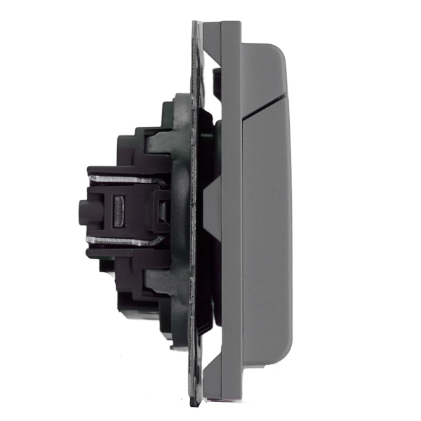 Розетка 1-местная с крышкой с защ. штор, STEKKER, б/з, 250В, 16А, серия Эмили, RST16-5113-10, платиново-серый, soft touch 49956