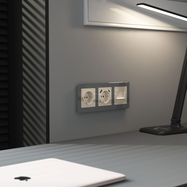 Накладка для двойной розетки Еthernet RJ-45 Werkel айвори акрил W1191143 4690389197222