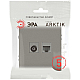 Розетка ЭРА Arktik 16-3110-07 комбинированная RJ45+TV титан Б0070500