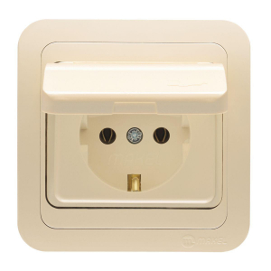 Розетка с заземлением и крышкой Makel Mimoza 25029