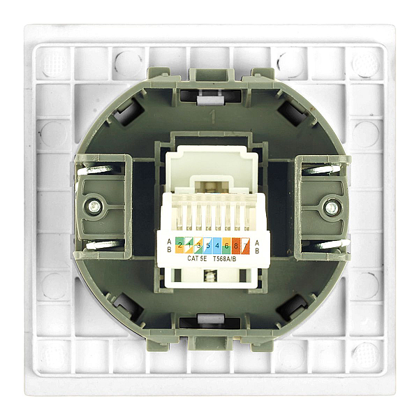 Розетка компьютерная 1-местная RJ-45 (механизм) Stekker Мия RST00-3117-01 белая магнолия 50436