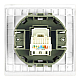 Розетка компьютерная 1-местная RJ-45 (механизм) Stekker Мия RST00-3117-01 белая магнолия 50436