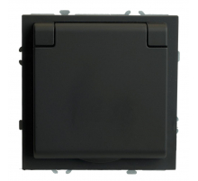 Розетка 1-местная с крышкой с защ. штор, STEKKER, с/з, 250В, 16А, серия Эмили, RST16-5112-05, черный уголь, soft touch 49855