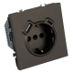 Розетка 1-местная з/ш с/з 16А + USB + Type C (механизм), Stekker, 250В, 20W Эмили, RST16-5119-09, антрацит, soft touch 50361