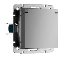 Розетка влагозащищенная с заземлением с защитной крышкой и шторками Werkel N cеребряный рифленый W1171209 4690389213113